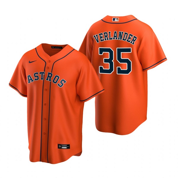 Men's Houston Astros #35 Justin Verlander Orange Cool Base Stitched Jersey Men's Houston Astros #35 Justin Verlander Orange Cool Base Stitched Jersey